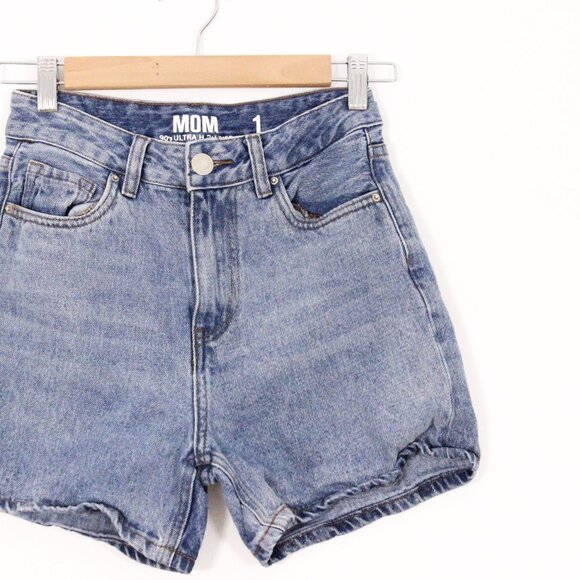 *SWS Mom Ultra High Rise Blue Jean Short - Picture 3 of 4
